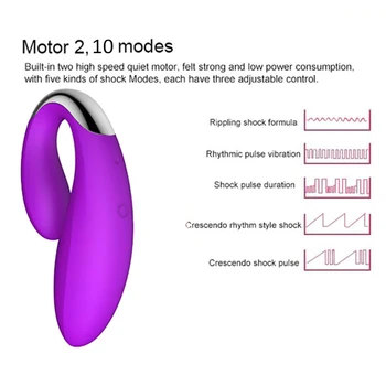 Sekso Žaislai Makšties Dildo Vibratorius Dual Motor U Formos Vibratorius 10 Greičių Vibruojantis Klitorio Stimuliatorius Poroms Suaugusiųjų Žaidimai