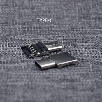 Sidabro Suderinama su USB2.0 C Tipo Mikro OTG Adapterio, Patogus Metalo USB Keitiklis Greito Perdavimo