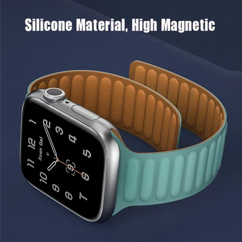 Silikono Nuorodą diržu, Apple watch band 44mm 40mm iWatch juosta 38mm 42mm Magnetine Kilpa apyrankė 