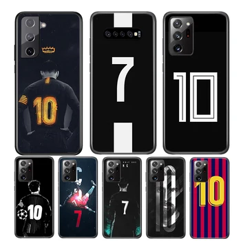 Skaičius 10 Futbolo Samsung Galaxy S20 S21 FE Ultra S10 S10E Lite 5G S8 S9 S7 S6 Krašto Plius Telefono dėklas