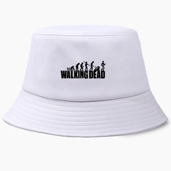 The Walking Dead Hip-Hop Bobas Kibirą Skrybėlės Vasaros Mens Juokinga Panama Moterų Žvejys Skrybėlę Medvilnės Korėjos Juodos Kepurės Hip-Hop Paplūdimio Kepurė