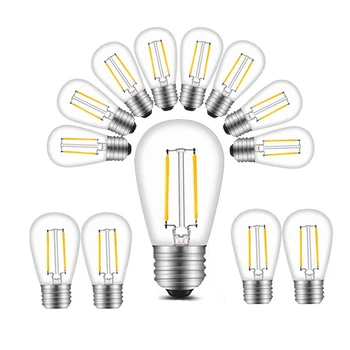 Thrisdar 10/15VNT S14 LED Šviesą Edisonas, Kaitinamosios Lemputės E26 E27 šviesos srautą galima reguliuoti Lempučių Lauko Vestuves Šventė Pasakų Styginių Šviesos