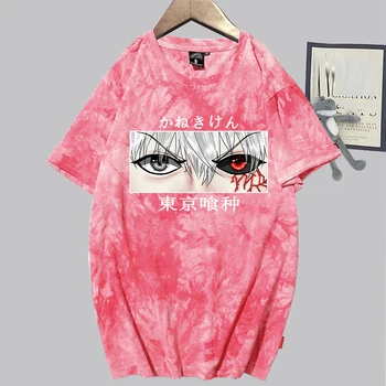 Tokijo Pabaisa Marškinėliai Ken Kaneki Akis T-shirt Grafikos Japonų Anime Kaklaraištis Dažų Tees Vyras