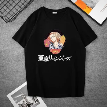 Tokijo Revengers T-marškinėliai Vyrams trumpomis Rankovėmis Spausdinti Gatvės Marškinėliai Anime Cosplay Rūbų, Grafinis Drabužius Pora Apranga Minkštos Medvilnės