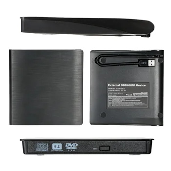 Ultra Slim Portable USB 3.0 SATA 9.5 mm Išorinis Optinių Diskų įrenginio Atveju Langelį, DVD Grotuvas, Disko Gaubto PC Laptop Notebook