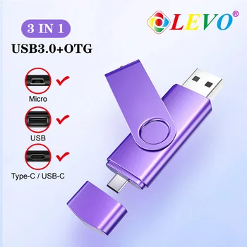 USB 3.0 Pendrive 256 GB 128 GB Naujas OTG USB Flash Drive 64GB 32GB 16GB 8GB Cle USB Pen Drive 