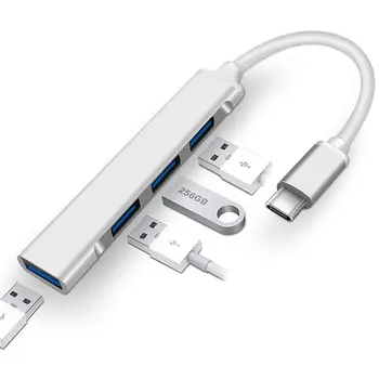 USB C HUB USB 3.0 Tipo C 4 Port Multi Adapteris, Splitter OTG, kad 