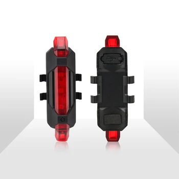 USB Įkraunama Dviračio Šviesos diodų (LED Dviračio Priekinis Galinis Žibintas atsparus Vandeniui Dviračių Saugos Įspėjimas Uodegos Šviesos Žibintuvėlis Dviračių Priedai
