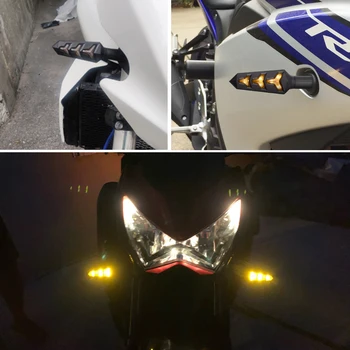 Už Suzuki GSR750 GSX S750 R600 R750 SFV SV 650 Motociklo Signalus Žibintas Posūkio Signalo Lemputė Eilės Tekantis Vanduo LED Šviesos