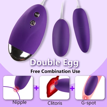 Vibruojantis Kiaušinis Klitorio Stimuliacija 20 Dažnio Vandeniui USB Įkrovimo Masturbacija Sekso Kiaušinių Sekso Žaislai Moterims, L1