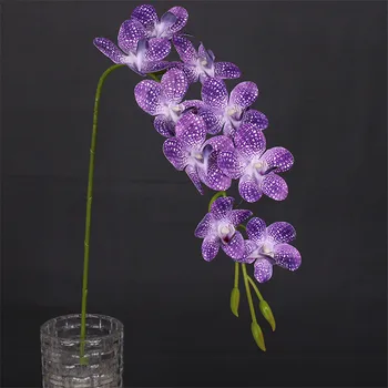 Viena Dirbtinio Latekso Drugelių Orchidėja Augalas 9 Vadovai Nekilnojamojo Touch Vanda Phalaenopsis Orchidėja 41