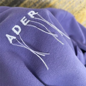 Violetinė Kutas ADER KLAIDA Crewneck Hoodie Vyrai, Siuvinėjimas, Siuvinėjimo ADER Logotipas Adererror Palaidinės Moterims, hoodies
