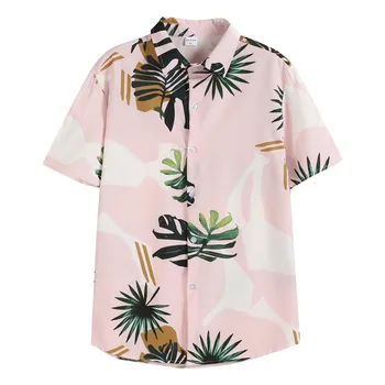 Vyriški Spausdinti Vasarą Karšta Parduoti Paplūdimys Marškinėliai Mados Aukštos Kokybės Trumpas Rankovės Gėlių Prarasti Atsitiktinis Havajų Marškinėliai