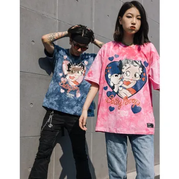 YICIYA Retro Anime Spausdinti Grafinis T-shirt Streetwear Moterų Top Trumpas Atsitiktinis marškinėliai Prarasti Harajuku Vasaros negabaritinių marškinėliai INS