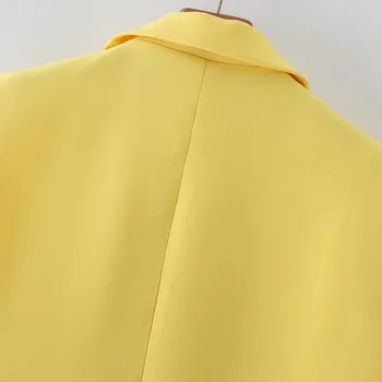 ZREDARA 2021 naujas vientisos spalvos vasaros prarasti geltona dvieiliai liemenė liemenė kostiumas berankovė liemenė atsitiktinis striukė moterims