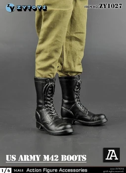 ZYTOYS 1/6 mastą antrojo pasaulinio KARO JAV Armijos M42 kariniai batai, batų modelį, 12